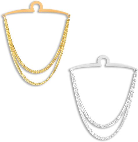 Tie Chain for Men Tie Chain Set Golden & Silvery The Best Combination for High-end Wedding,Party Venues,Business Meetings-Copper in Saudi Arabia