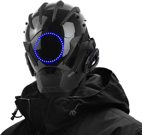 قناع Punk Lead للرجال-حزام قابل للتعديل ، و Neon Glow Sci-Fi Half-Helmet ، وقناع DJ Rave للحفلات والمهرجانات والتشابك in Kuwait