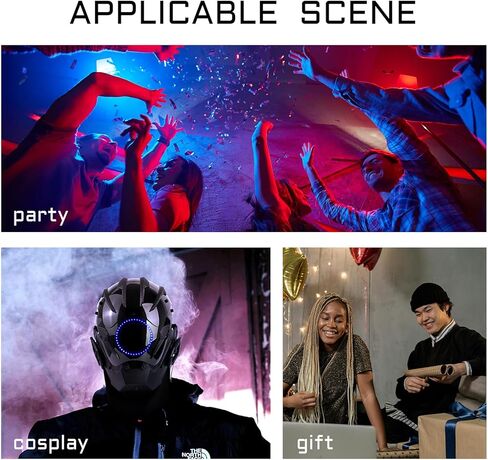 قناع Punk Lead للرجال-حزام قابل للتعديل ، و Neon Glow Sci-Fi Half-Helmet ، وقناع DJ Rave للحفلات والمهرجانات والتشابك in Kuwait