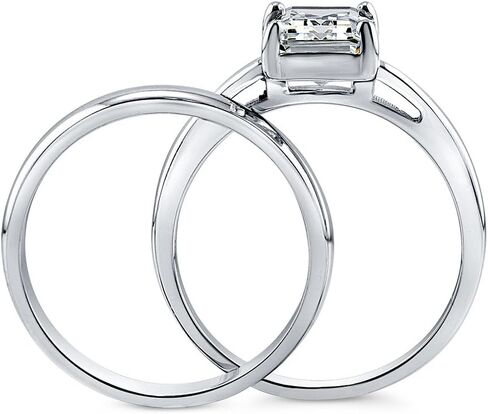 Berricle Sterling Silver Solitaire Promise خواتم خطوبة الزفاف للنساء ، 2.1 قيراط الزمرد قطع الزركونيا CZ RING in Saudi Arabia