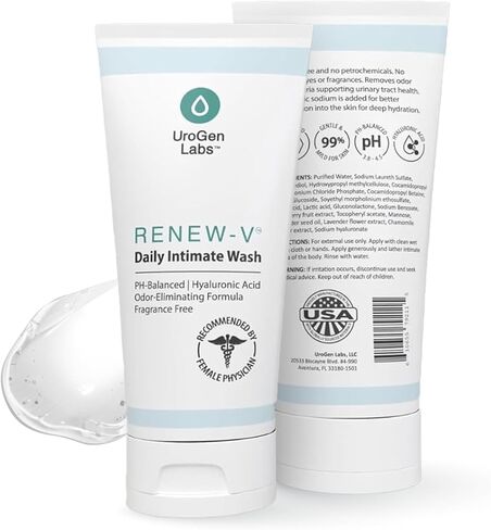 Daily Intimate Wash for Women & Men - Fragrance-Free pH Balance Cleanser w/Boric Acid, Hyaluronic Acid & Vitamin E for Odor Control & Hydration - Male & Feminine Wash, Hygiene Care - 6 fl oz in Saudi Arabia
