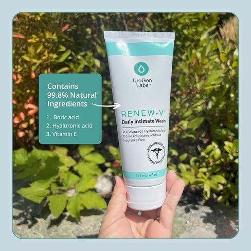 Daily Intimate Wash for Women & Men - Fragrance-Free pH Balance Cleanser w/Boric Acid, Hyaluronic Acid & Vitamin E for Odor Control & Hydration - Male & Feminine Wash, Hygiene Care - 6 fl oz in Saudi Arabia