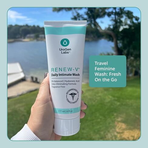 Daily Intimate Wash for Women & Men - Fragrance-Free pH Balance Cleanser w/Boric Acid, Hyaluronic Acid & Vitamin E for Odor Control & Hydration - Male & Feminine Wash, Hygiene Care - 6 fl oz in Saudi Arabia