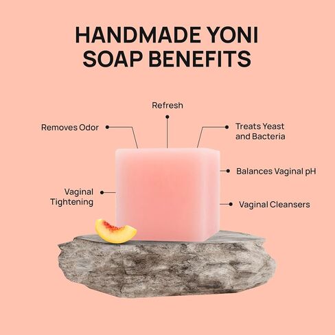 All-Natural, Hand-Made Feminine Wash Yoni Bar For Women - Lemon & Pineapple Scent - 200g/ 7.05 OZ - Helps Maintain a Balanced pH, Intimate Care, Eliminates Odor, For All Skin Types in Saudi Arabia