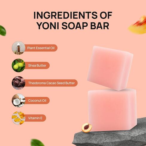 All-Natural, Hand-Made Feminine Wash Yoni Bar For Women - Lemon & Pineapple Scent - 200g/ 7.05 OZ - Helps Maintain a Balanced pH, Intimate Care, Eliminates Odor, For All Skin Types in Saudi Arabia