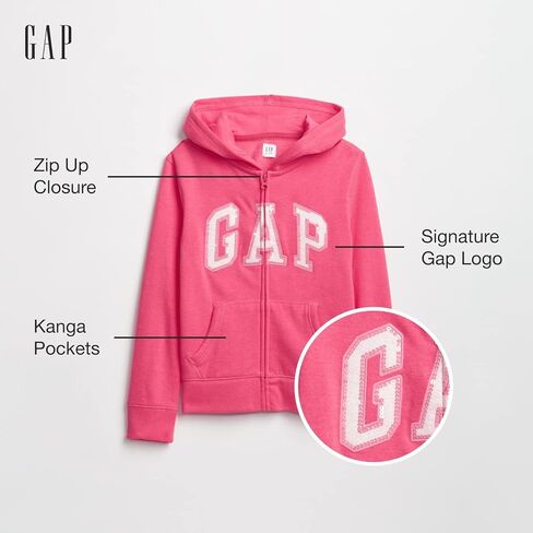 GAP Girls 'Logo Hoodie مقنعين قميص من النوع الثقيل الكامل in Saudi Arabia