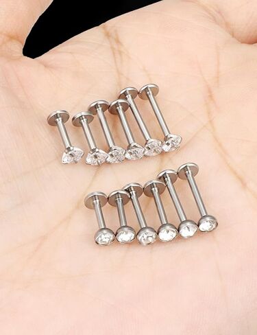 16G Lip Rings For Women Stainless Surgical Steel Labret Jewelry Monroe Lip Ring Medusa Piercing Jewelry Tragus Helix Cartilage Forward Earring Piercing Jewelry For Women 6MM 8MM 10MM 6 Pairs in Kuwait