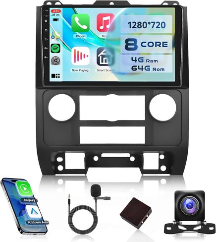 8 Core 6G+128G Android 13 Car Radio for Ford Escape 2007-2012/Mazda Tribute 2007-2012, Rimoody Car Stereo Wireless Carplay DSP-36 GPS WiFi 9'' Touchscreen BT/FM/RDS Mirror Link 59-UI Backup Camera in Saudi Arabia