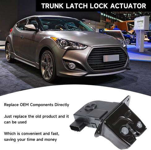 Trunk Latch Lock Actuator Tailgate Door Latch Lock Actuator - Compatible for Hyundai Veloster 1.6L 2012-2017 - Replace Part 81230-2V000 in Saudi Arabia