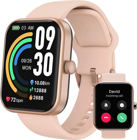 TOZO S3 Smart Watch for Men Women for iPhone ＆ Android, 1.83" Fitness Tracker Bluetooth Call [Answer/Make], IP68 Waterproof with Heart Rate/SpO2/Sleep Monitor, 100+ Sport Modes Black in Kuwait