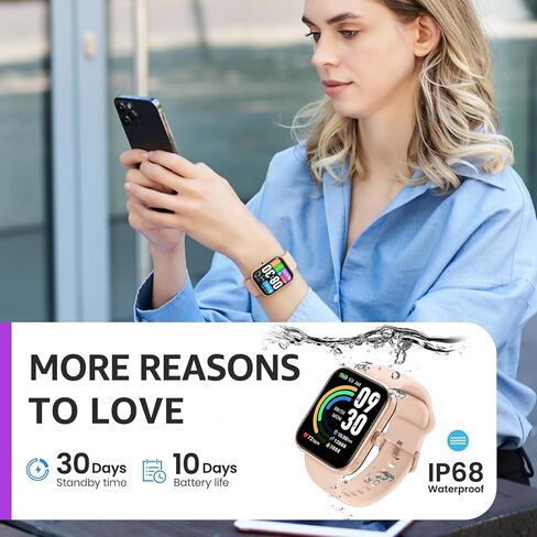 TOZO S3 Smart Watch for Men Women for iPhone ＆ Android, 1.83" Fitness Tracker Bluetooth Call [Answer/Make], IP68 Waterproof with Heart Rate/SpO2/Sleep Monitor, 100+ Sport Modes Black in Kuwait