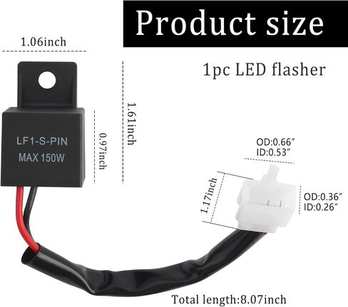 12V LED Flasher Relay 2-Pin,Heavy Duty LED Turn Signal Relay of 12V Relay Repairs Motorcycle Flasher Frequent Flicker Problem,Flasher Relay for LED Turn Signal Car Accessories in Saudi Arabia