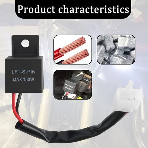 12V LED Flasher Relay 2-Pin,Heavy Duty LED Turn Signal Relay of 12V Relay Repairs Motorcycle Flasher Frequent Flicker Problem,Flasher Relay for LED Turn Signal Car Accessories in Saudi Arabia