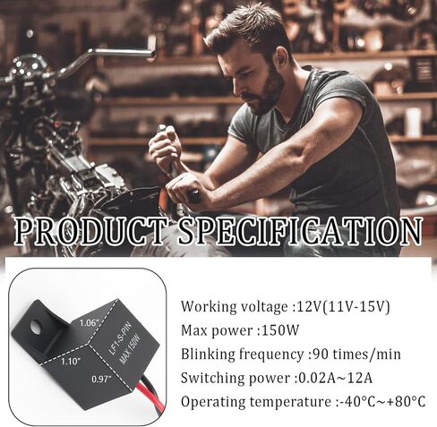 12V LED Flasher Relay 2-Pin,Heavy Duty LED Turn Signal Relay of 12V Relay Repairs Motorcycle Flasher Frequent Flicker Problem,Flasher Relay for LED Turn Signal Car Accessories in Saudi Arabia