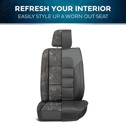 Classic Edition Faux Leather Seat Covers for Cars, Trucks, & SUV - 2 White Car Seat Covers for Front Seats - Universal Fit Car Accessories Automotive Interior Protector for Most Vehicles in Saudi Arabia