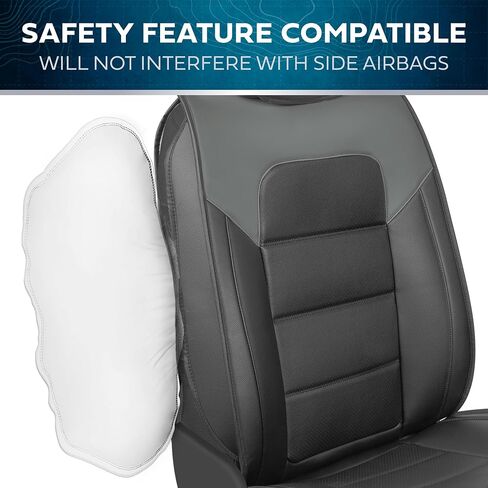 Classic Edition Faux Leather Seat Covers for Cars, Trucks, & SUV - 2 White Car Seat Covers for Front Seats - Universal Fit Car Accessories Automotive Interior Protector for Most Vehicles in Saudi Arabia