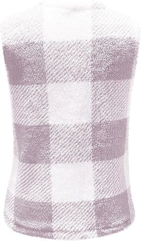 Sherpa Vest Outerwear Women Fuzzy Fleece Plaid Sleeveless Cardigan Winter Fashion Open Front Cute Jacket with Pocket in Saudi Arabia