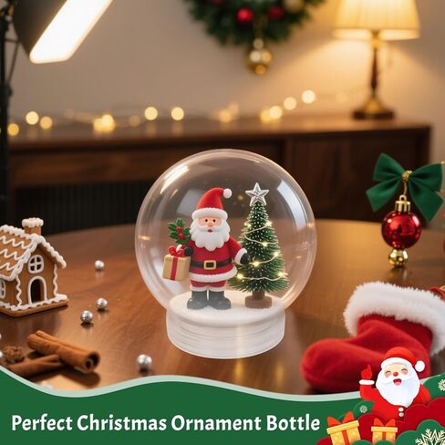 Pack of 6 (115mm) 4.5 Inch DIY Snow Globe Water Globe - Clear Plastic with Screw Off Cap | Perfect for DIY Crafts and Customization in Saudi Arabia