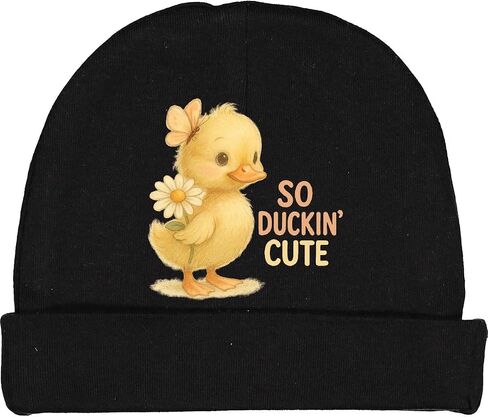 inktastic Cute Duckling with Daisy Flower and Butterfly Baby Beanie Hat in Saudi Arabia