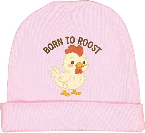 inktastic Cute Chicken Born to Roost Baby Beanie Hat in Saudi Arabia