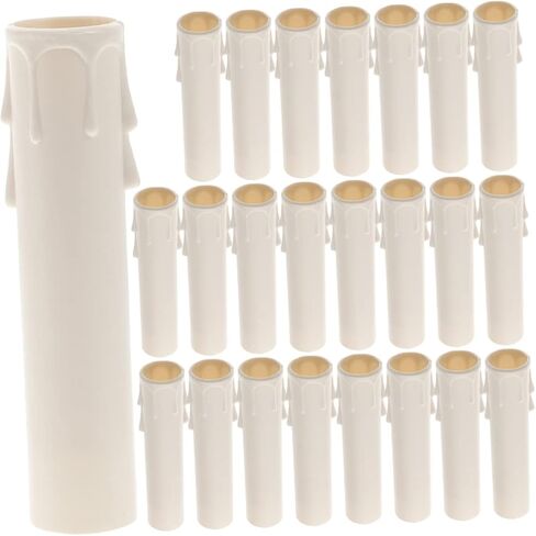 POPETPOP 24pcs Teardrop Candle Tube Covers Tall Candle Holders for Chandelier Lamp Shades in Saudi Arabia