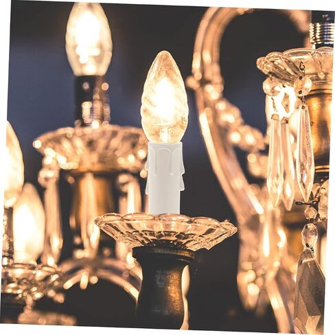 POPETPOP 24pcs Teardrop Candle Tube Covers Tall Candle Holders for Chandelier Lamp Shades in Saudi Arabia