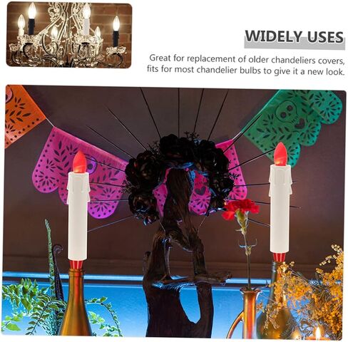 POPETPOP 24pcs Teardrop Candle Tube Covers Tall Candle Holders for Chandelier Lamp Shades in Saudi Arabia