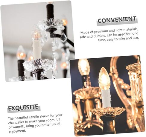 POPETPOP 24pcs Teardrop Candle Tube Covers Tall Candle Holders for Chandelier Lamp Shades in Saudi Arabia