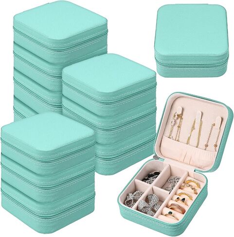 12 PCS MINI Travel Jewelry Case Bripondermaid اقتراح صناديق الهدايا ، منظم حرك الجلود الصغيرة ، حامل المجوهرات المحمولة. in Saudi Arabia