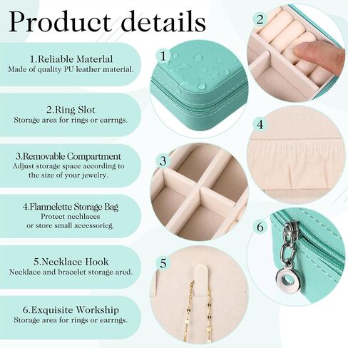12 PCS MINI Travel Jewelry Case Bripondermaid اقتراح صناديق الهدايا ، منظم حرك الجلود الصغيرة ، حامل المجوهرات المحمولة. in Saudi Arabia