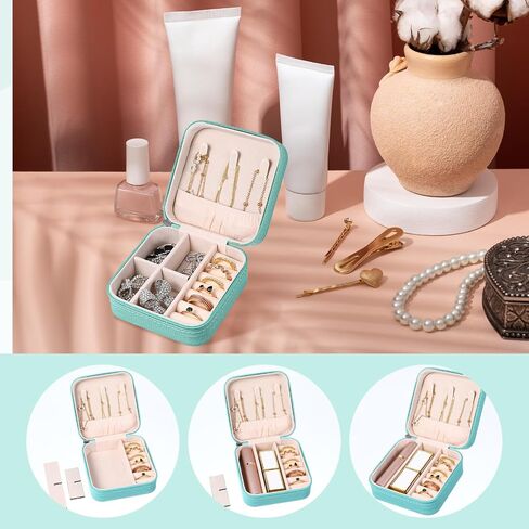 12 PCS MINI Travel Jewelry Case Bripondermaid اقتراح صناديق الهدايا ، منظم حرك الجلود الصغيرة ، حامل المجوهرات المحمولة. in Saudi Arabia