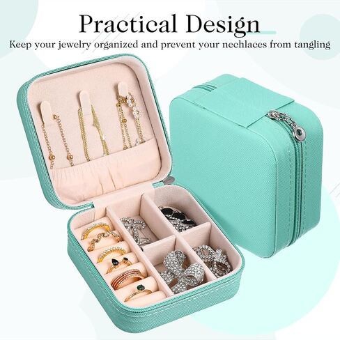 12 PCS MINI Travel Jewelry Case Bripondermaid اقتراح صناديق الهدايا ، منظم حرك الجلود الصغيرة ، حامل المجوهرات المحمولة. in Saudi Arabia