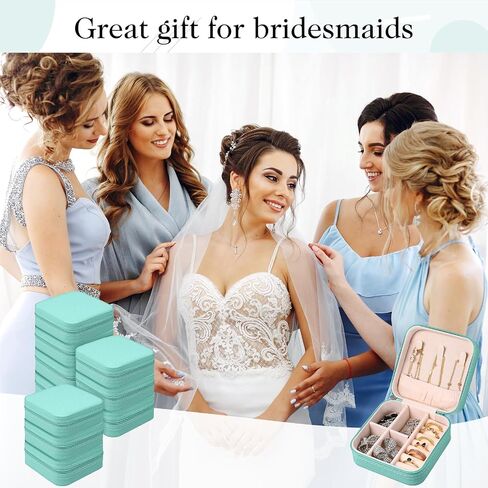12 PCS MINI Travel Jewelry Case Bripondermaid اقتراح صناديق الهدايا ، منظم حرك الجلود الصغيرة ، حامل المجوهرات المحمولة. in Saudi Arabia
