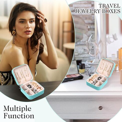 12 PCS MINI Travel Jewelry Case Bripondermaid اقتراح صناديق الهدايا ، منظم حرك الجلود الصغيرة ، حامل المجوهرات المحمولة. in Saudi Arabia
