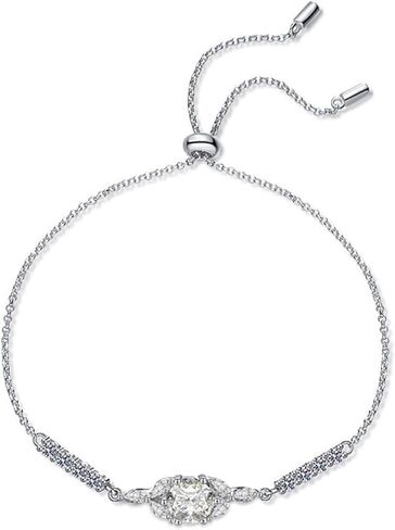 S925 Sterling Silver 1 Carat Diamond Bracelet for Women, D-Color, VVS1, Sweet Gift for Valentine's Day in Saudi Arabia