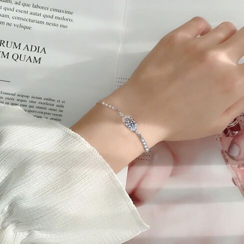 S925 Sterling Silver 1 Carat Diamond Bracelet for Women, D-Color, VVS1, Sweet Gift for Valentine's Day in Saudi Arabia