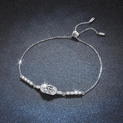 S925 Sterling Silver 1 Carat Diamond Bracelet for Women, D-Color, VVS1, Sweet Gift for Valentine's Day in Saudi Arabia
