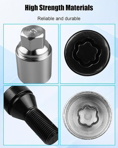 Lockable Wheel Bolt Rim Locks Kit M14 X 1.25 Fit for BMW E70 E71 F10 F30 F22 F32 X1 X2 X3 X4 X5 X6 X7 Z4 M2 M3 M4 G11 F01 F25 F26 F12, Replace 36136792851 36132453961 36136782987 36136779693 in Saudi Arabia