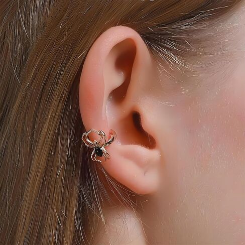 Halloween Spider Ear Cuff Earrings for Women Men Non Piercing Gothic Spider Clip Wrap Earrings Witch Vampire Costume Party Accessories in Saudi Arabia