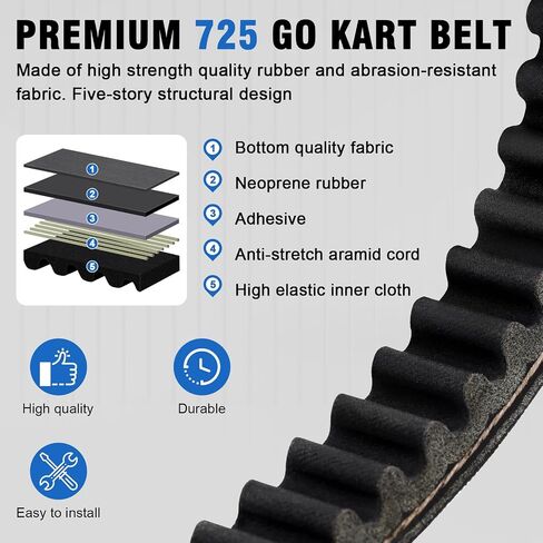 3 Pcs 725 Go Kart Belt for Hammerhead 80T Mudhead 208r Mid Karts Trailmaster MB200, Compatible with Comet 14704 Go Cart 30 Series Torque Converter Belt in Saudi Arabia
