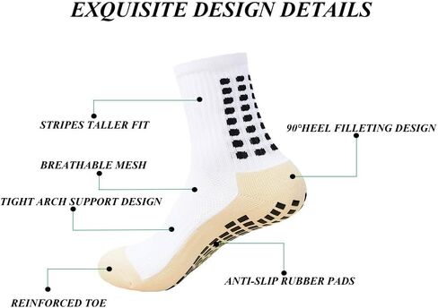 Pairs Grip Soccer Socks Non Slip Sports Football Basketball Grip Pads Socks for Men2/4/6 in Saudi Arabia