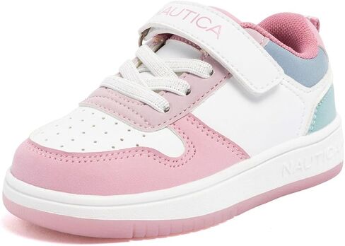 Nautica Kids Girls Sneakers with Adjustable Strap and Bungee Straps | Comfortable Casual Shoes (Toddler/Little Kid) in Saudi Arabia