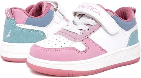 Nautica Kids Girls Sneakers with Adjustable Strap and Bungee Straps | Comfortable Casual Shoes (Toddler/Little Kid) in Saudi Arabia