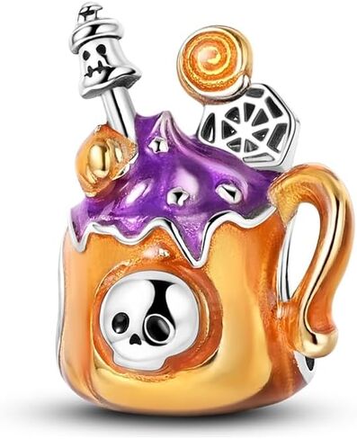 Narmo 925 Sterling Silver Santa Claus Christmas Tree Charm for Christmas Pumpkin Skedon Charm for Halloween in Kuwait