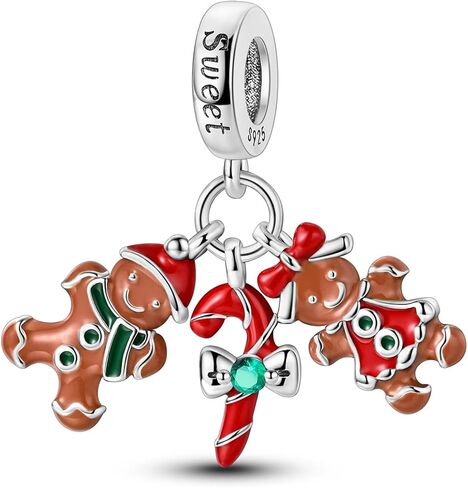 Narmo 925 Sterling Silver Santa Claus Christmas Tree Charm for Christmas Pumpkin Skedon Charm for Halloween in Kuwait