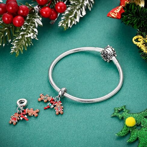 Narmo 925 Sterling Silver Santa Claus Christmas Tree Charm for Christmas Pumpkin Skedon Charm for Halloween in Kuwait