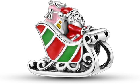 Narmo 925 Sterling Silver Santa Claus Christmas Tree Charm for Christmas Pumpkin Skedon Charm for Halloween in Kuwait