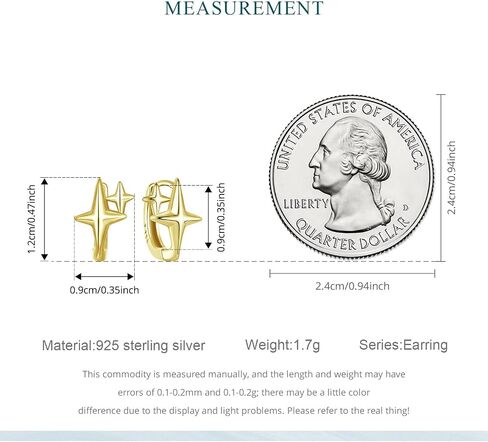MUNDELL 925 Sterling Silver Classic Starlight Hoop Earrings Double Stars Hypoallergenic Earrings Ear Buckles for Women Fine Jewelry in Saudi Arabia