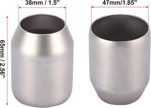 Motoforti 38-47mm 1.5"-1.85" Motorcycle Exhaust Pipe Adapter Pipe Reducer Muffler Connector Silver Tone in Saudi Arabia