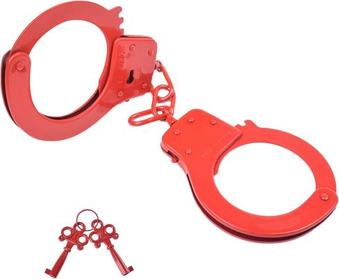 Handcuffs Double Lock Steel Police Edition Professional Grade Handcuffs,Hand Cuffs Cop with Keys (Purple) in Saudi Arabia